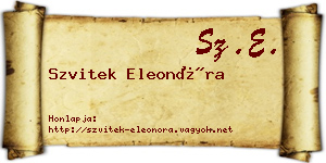 Szvitek Eleonóra névjegykártya